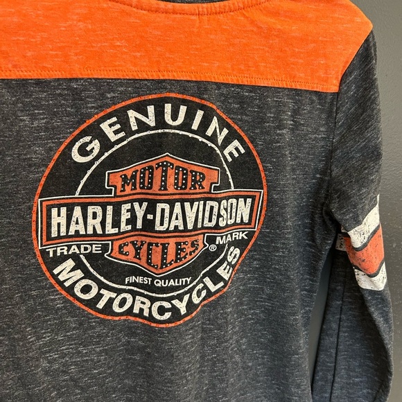 Harley-Davidson S NWOT Gray and Orange Long Sleeve Tee “Gas Can” - Picture 12 of 14